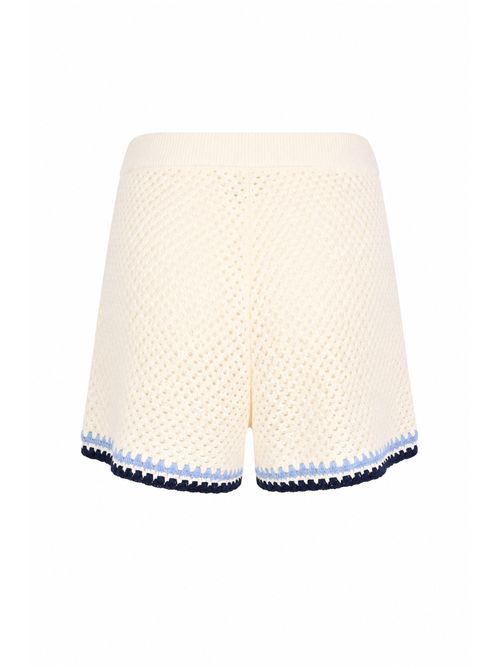 Shorts Yvette in crochet di cotone con ricami marini Mc2 Saint Barth | YVT000100256L